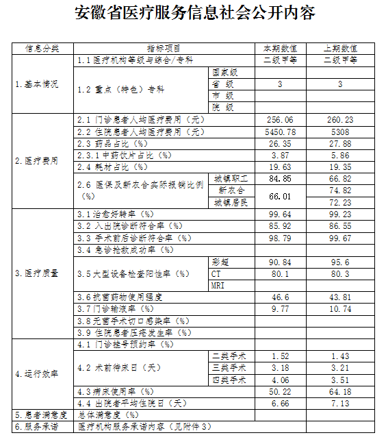 2020第1季度安徽省醫(yī)療服務(wù)社會(huì)公開(kāi)信息